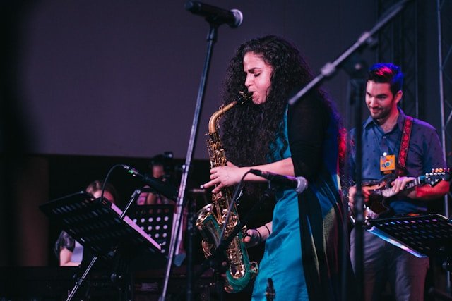 jazz musician playing saxophone