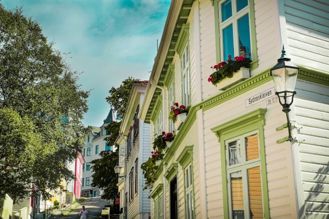 Cozy street in Bergen