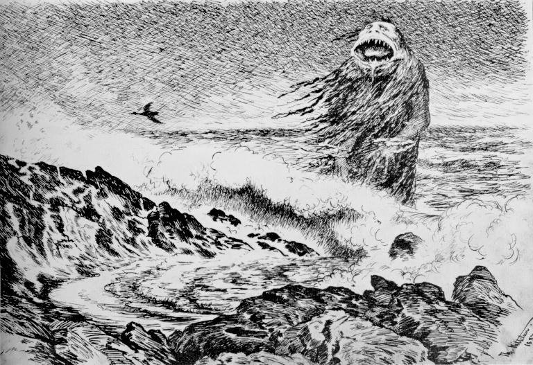 The sea troll, a version of the Draugr