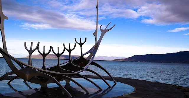 Viking ship monument in Iceland