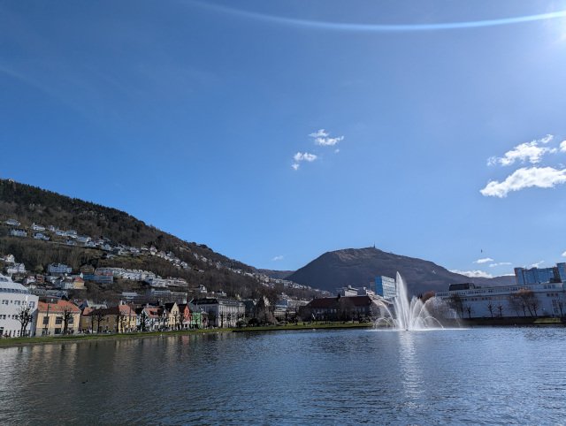 View of Lille Lungegårdsvannet in Bergen