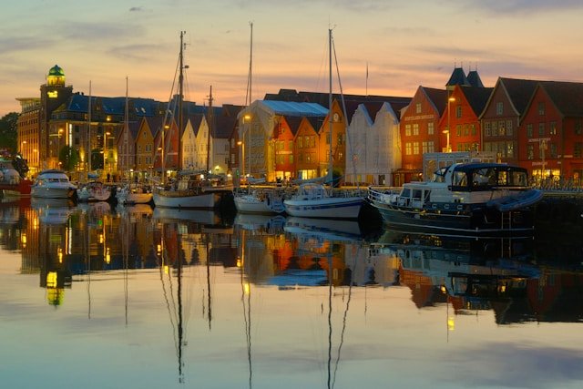 View of Bryggen in Bergen