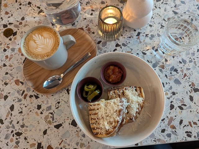 Breakfast toast and coffee