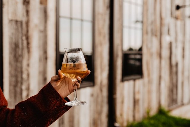 Glass of cider.